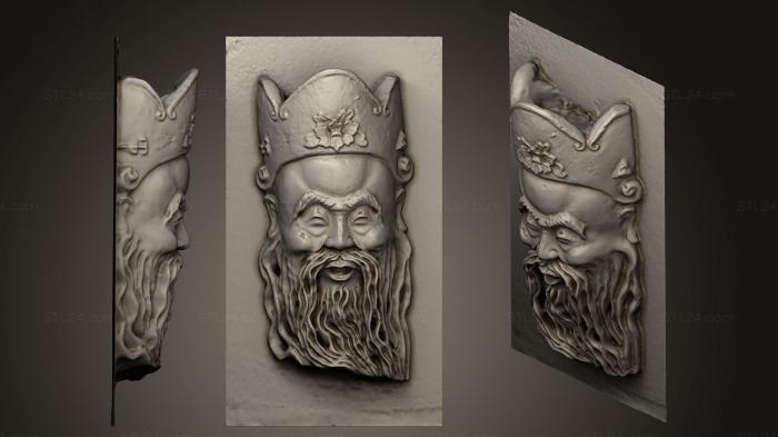 Mask (Asian Wood Carving, MS_0200) 3D models for cnc